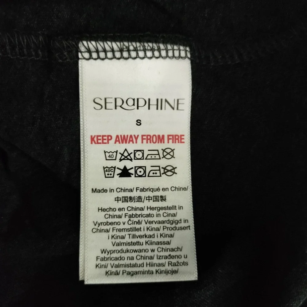 Seraphine Maternity Nursing Nightgown Charcoal Grey Cotton‎ Snap Front Back S